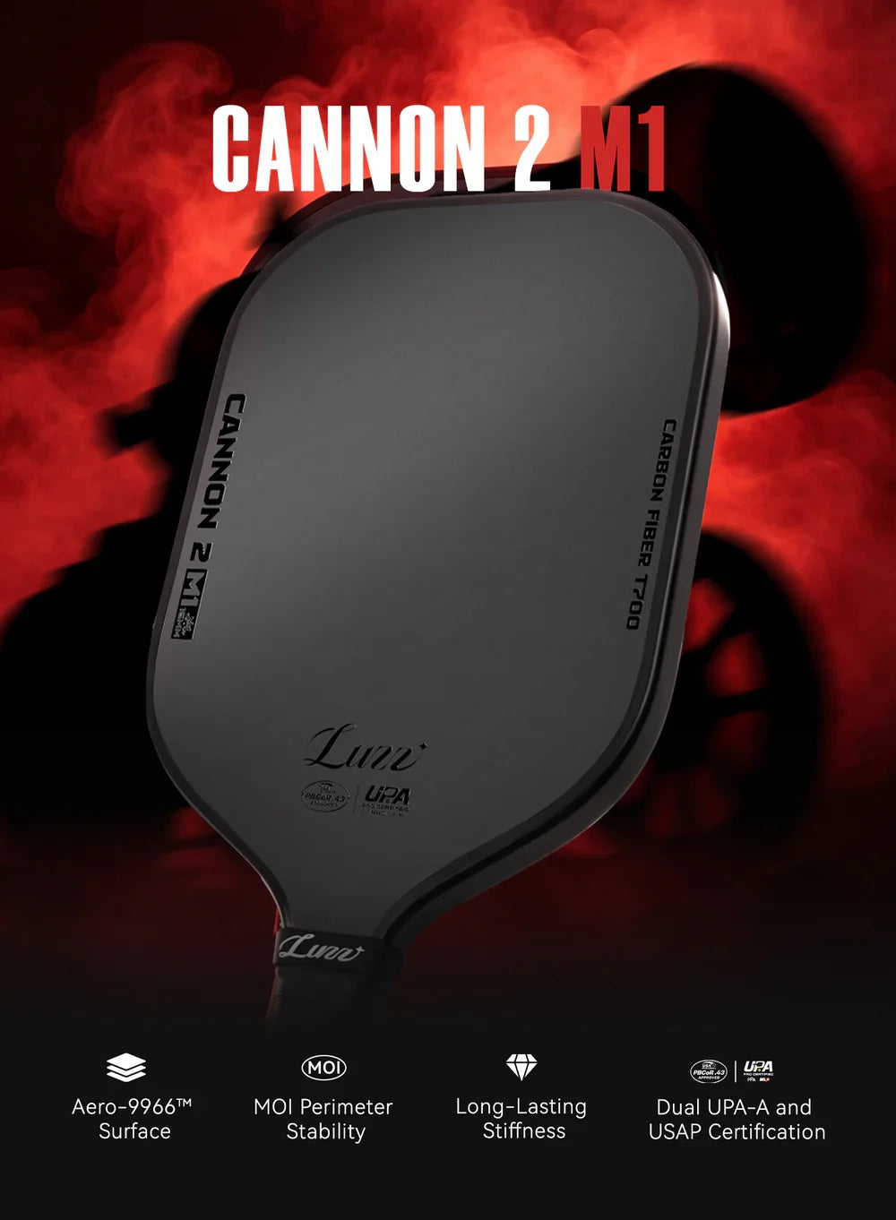 Review Vợt Pickleball Luzz Cannon 2 M1 – Aero-9966™, MOI Perimeter Stability, Chứng Nhận UPA-A & USAP